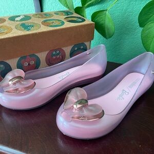 Mini Melissa Pink Bow Barbie Girl Shoes